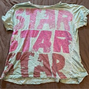 Women's Graphic Tee - Pink and Light Blue